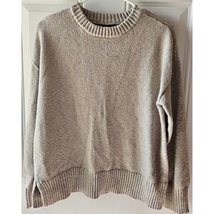 Love Ellie Womens Sweater Size Large Beige Crewneck Knit Pullover Soft Cozy